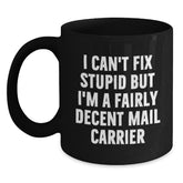 Funny Mail Carrier Gifts from Men to Women, Black Coffee Mug, Perfect for Mail Carrier, Inspirational Quote, Christmas Unique Gifts - Main